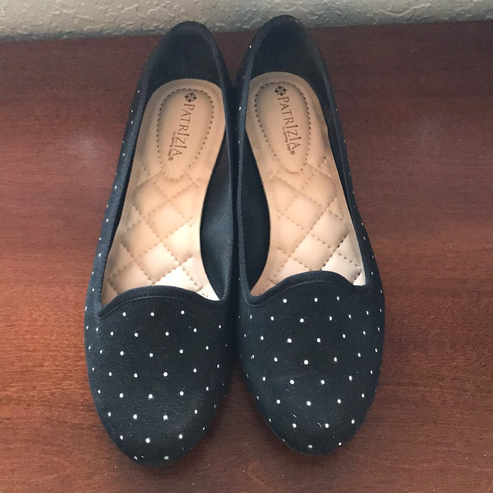Black flats with silver studs